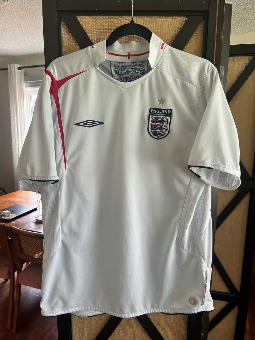 2005-07 England Umbro White Football Jersey